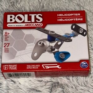 Meccano Bolts Helicopter Building Set 27 Parts Metal STEM Toy Spin Master